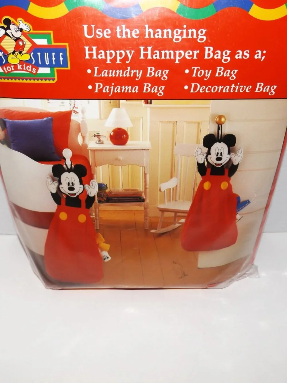 Vintage Mickey’s Stuff For Kids Happy Hamper Toy Storage Bag New Sealed